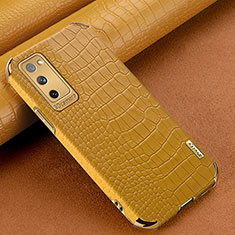 Funda Lujo Cuero Carcasa XD3 para Samsung Galaxy S20 FE 4G Amarillo