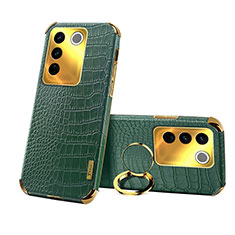 Funda Lujo Cuero Carcasa XD3 para Vivo V27 5G Verde