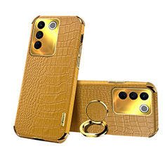 Funda Lujo Cuero Carcasa XD3 para Vivo V27e 5G Amarillo