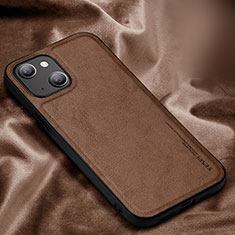 Funda Lujo Cuero Carcasa XV1 para Apple iPhone 15 Plus Marron