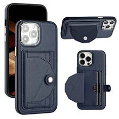 Funda Lujo Cuero Carcasa Y01B para Apple iPhone 13 Pro Azul