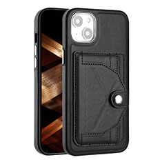 Funda Lujo Cuero Carcasa Y01B para Apple iPhone 14 Plus Negro