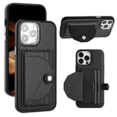 Funda Lujo Cuero Carcasa Y01B para Apple iPhone 14 Pro Negro