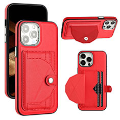 Funda Lujo Cuero Carcasa Y01B para Apple iPhone 15 Pro Rojo