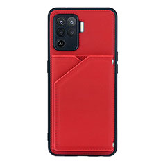 Funda Lujo Cuero Carcasa Y01B para Oppo A94 4G Rojo