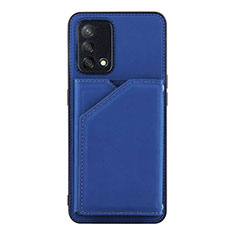 Funda Lujo Cuero Carcasa Y01B para Oppo F19s Azul