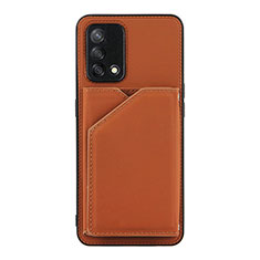 Funda Lujo Cuero Carcasa Y01B para Oppo F19s Marron