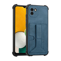 Funda Lujo Cuero Carcasa Y01B para Samsung Galaxy A03 Azul