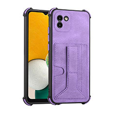 Funda Lujo Cuero Carcasa Y01B para Samsung Galaxy A03 Morado