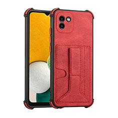 Funda Lujo Cuero Carcasa Y01B para Samsung Galaxy A03 Rojo