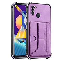 Funda Lujo Cuero Carcasa Y01B para Samsung Galaxy A11 Morado