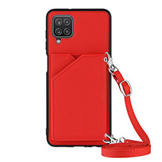 Funda Lujo Cuero Carcasa Y01B para Samsung Galaxy A12 Nacho Rojo