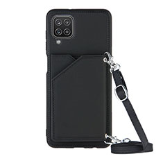 Funda Lujo Cuero Carcasa Y01B para Samsung Galaxy A12 Negro