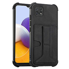 Funda Lujo Cuero Carcasa Y01B para Samsung Galaxy A22 5G Negro