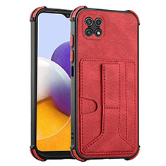 Funda Lujo Cuero Carcasa Y01B para Samsung Galaxy A22 5G Rojo