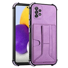 Funda Lujo Cuero Carcasa Y01B para Samsung Galaxy A52 4G Morado