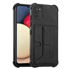 Funda Lujo Cuero Carcasa Y01B para Samsung Galaxy F02S SM-E025F Negro