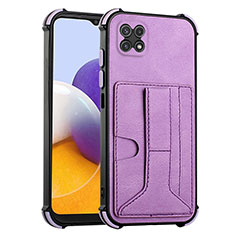 Funda Lujo Cuero Carcasa Y01B para Samsung Galaxy F42 5G Morado