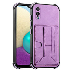 Funda Lujo Cuero Carcasa Y01B para Samsung Galaxy M02 Morado