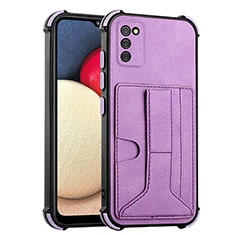 Funda Lujo Cuero Carcasa Y01B para Samsung Galaxy M02s Morado