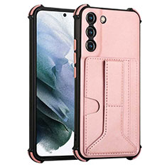 Funda Lujo Cuero Carcasa Y01B para Samsung Galaxy S22 Plus 5G Oro Rosa