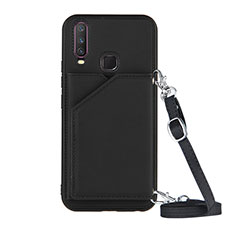 Funda Lujo Cuero Carcasa Y01B para Vivo Y11 Negro