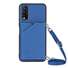 Funda Lujo Cuero Carcasa Y01B para Vivo Y12G Azul