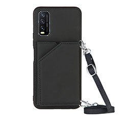 Funda Lujo Cuero Carcasa Y01B para Vivo Y12G Negro