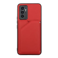 Funda Lujo Cuero Carcasa Y01B para Vivo Y75 4G Rojo