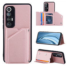 Funda Lujo Cuero Carcasa Y01B para Xiaomi Mi 10S 5G Oro Rosa