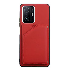 Funda Lujo Cuero Carcasa Y01B para Xiaomi Mi 11T Pro 5G Rojo