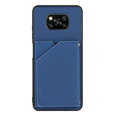 Funda Lujo Cuero Carcasa Y01B para Xiaomi Poco X3 NFC Azul