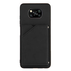 Funda Lujo Cuero Carcasa Y01B para Xiaomi Poco X3 NFC Negro