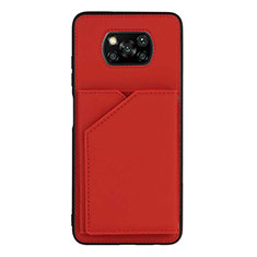 Funda Lujo Cuero Carcasa Y01B para Xiaomi Poco X3 Pro Rojo