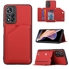 Funda Lujo Cuero Carcasa Y01B para Xiaomi Poco X4 NFC Rojo