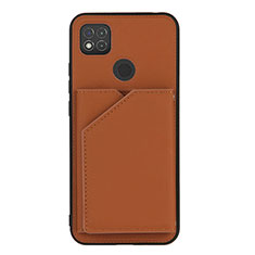 Funda Lujo Cuero Carcasa Y01B para Xiaomi Redmi 9 Activ Marron