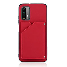 Funda Lujo Cuero Carcasa Y01B para Xiaomi Redmi 9 Power Rojo