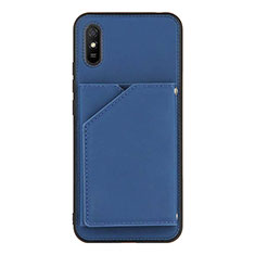 Funda Lujo Cuero Carcasa Y01B para Xiaomi Redmi 9AT Azul