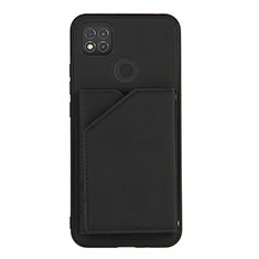 Funda Lujo Cuero Carcasa Y01B para Xiaomi Redmi 9C Negro