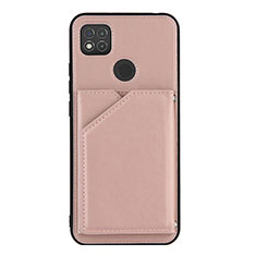 Funda Lujo Cuero Carcasa Y01B para Xiaomi Redmi 9C Oro Rosa