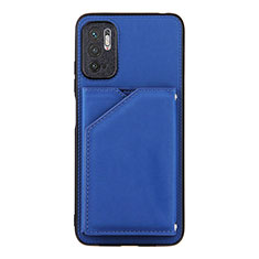 Funda Lujo Cuero Carcasa Y01B para Xiaomi Redmi Note 10 5G Azul