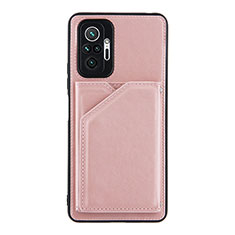 Funda Lujo Cuero Carcasa Y01B para Xiaomi Redmi Note 10 Pro 4G Oro Rosa