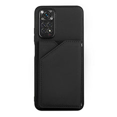 Funda Lujo Cuero Carcasa Y01B para Xiaomi Redmi Note 11 4G (2022) Negro