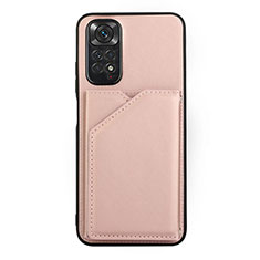 Funda Lujo Cuero Carcasa Y01B para Xiaomi Redmi Note 11 4G (2022) Oro Rosa