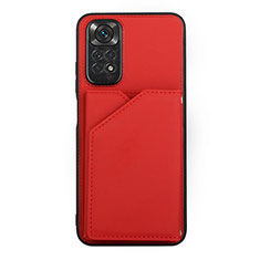 Funda Lujo Cuero Carcasa Y01B para Xiaomi Redmi Note 11 4G (2022) Rojo