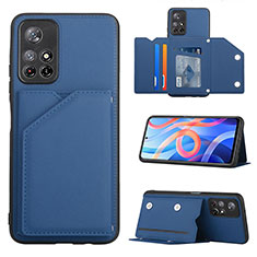 Funda Lujo Cuero Carcasa Y01B para Xiaomi Redmi Note 11 5G Azul