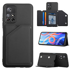 Funda Lujo Cuero Carcasa Y01B para Xiaomi Redmi Note 11 5G Negro