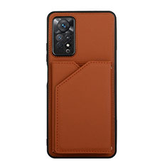 Funda Lujo Cuero Carcasa Y01B para Xiaomi Redmi Note 11 Pro 5G Marron