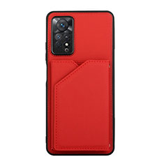 Funda Lujo Cuero Carcasa Y01B para Xiaomi Redmi Note 11 Pro 5G Rojo