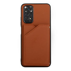 Funda Lujo Cuero Carcasa Y01B para Xiaomi Redmi Note 11S 4G Marron